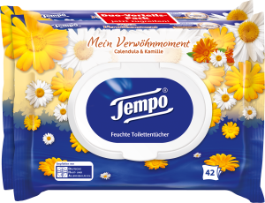 Tempo feuchte Toilettentücher "Mein Verwöhnmoment - Calendula & Kamille"