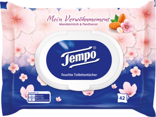 Tempo feuchte Toilettentücher Mein Verwöhnmoment Mandelmilch&Panthenol