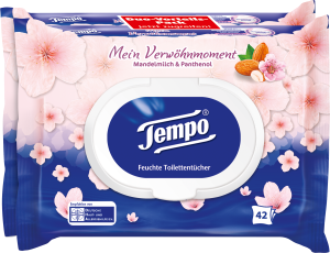 Tempo feuchte Toilettentücher Mein Verwöhnmoment Mandelmilch&Panthenol