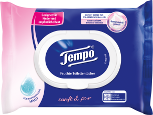 Tempo Feuchte Toilettentücher "sanft&pur"